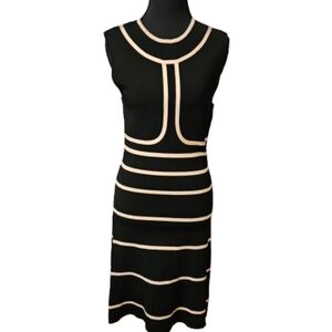 Ted Baker Black and Cream Midi Dress